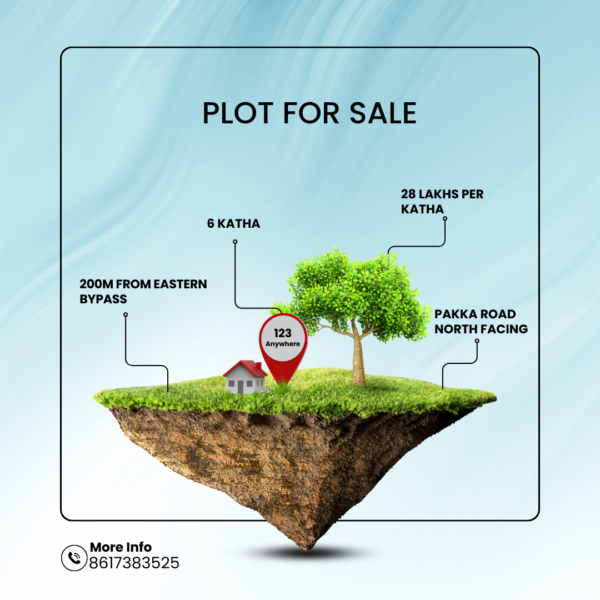 Blue and Black Illustrated Real Estate Plot Sale Instagram Post
